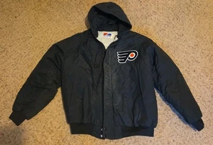 Chaqueta de hockey Philadelphia Flyers Swingster NHL negra grande vintage - Imagen 1 de 8