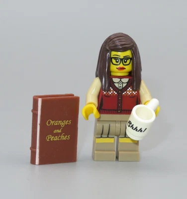 LEGO Librarian shhh cup & Oranges Peaches book CMF warrior minifigure series 10 - Image 1 of 2
