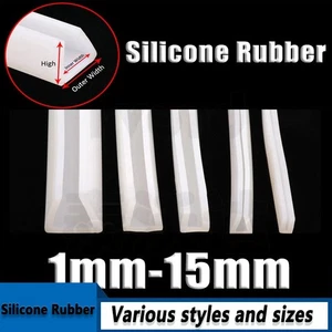 White U-Shape Silicone Rubber Sealing Strip 1mm-15mm U Channel Edging Trim New - Picture 1 of 9