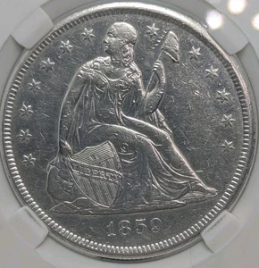 1859 O Seated Liberty Silver Dollar AU+++/MS - Picture 1 of 4