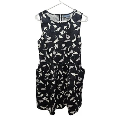 Vestido Mod Cloth Bold Notion Sharks ajuste acampanado 100 % algodón talla XS 0 2 Foto 1 de 4