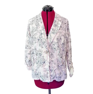 J. Jill Desert Blooms Blazer S Women Oversized Linen Blend Jacket Casual - Picture 1 of 7