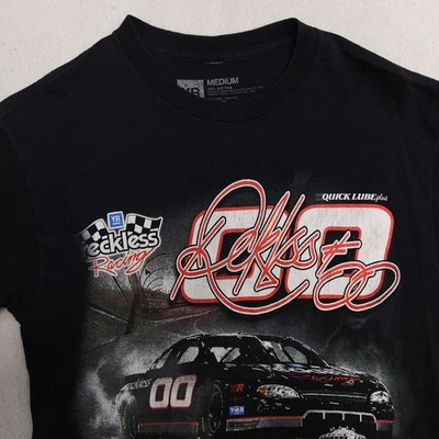Dale Earnhardt Jr NASCAR Young & Reckless Racing T Shirt Mens Size M Black - Image 1 of 4