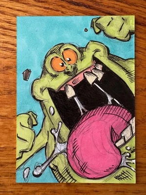 Более тонкая художественная эскизная коллекционная карточка оригинальное искусство настоящие охотники за привидениями с автографом - Изображение 1 из 3