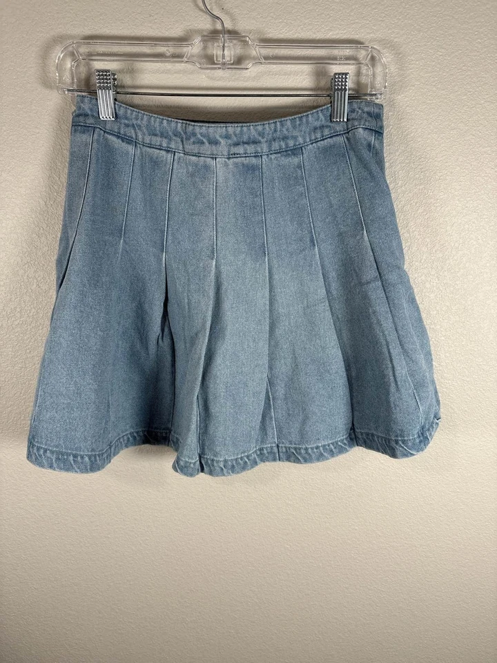 Minifalda plisada de mezclilla azul para mujer Forever 21 Y2K estética talla M Foto 1 de 4