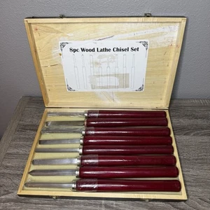 8 Pc Wood Turning Tools Lathe Chisel Set Wood Box Cummings Industrial New / Used - Picture 1 of 12