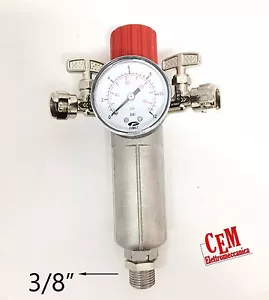 Riduttore di pressione uscite a spillo 3/8" aria compressa per compressore - Foto 1 di 1
