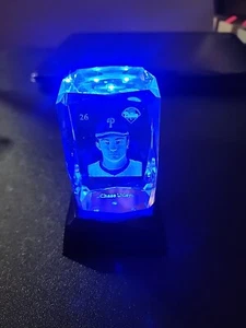 Chase Utley Glass Lighted Paper Weight - Picture 1 of 5