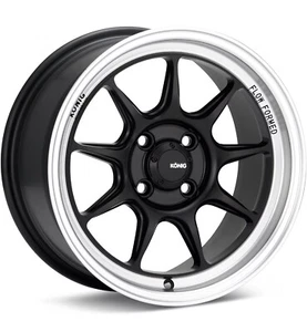 15x7.5 +35 Konig Countergram 4x100 Matte Black/Matte Machined Wheels (Set of 4) - Picture 1 of 2