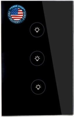 Interruptor de luz inteligente WiFi táctil con indicador LED para casa y familia - Image 1 of 4