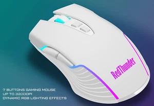 RedThunder M10 RGB Gaming USB Wireless Rechargeable Mouse w/7 Color 3200DPI - Picture 1 of 4