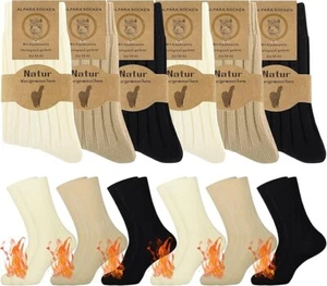Belloxis 6 Pairs Alpaca Thermal Cashmere Socks for Women, Size 6-8 EU 39-42 - Picture 1 of 8