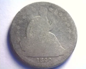 1840 SENTADO LIBERTY DIME POBRE PO LOWBALL BONITA MONEDA ORIGINAL ENVÍO RÁPIDO LOWBALL - Imagen 1 de 2