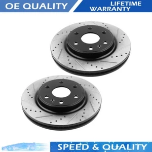Front Drilled Slotted Disc Brake Rotors for Traverse 2009-2017 Enclave 2008-2017 - Picture 1 of 9