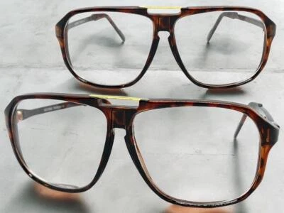 Classic Vintage Retro Hip Hop Nerd Geek Clear Lens EYE GLASSES Tortoise Frame - Image 1 of 4