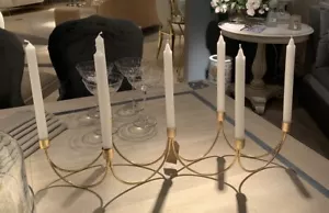 BN Luxury Taper Candle Holder Gold Dining Table Centrepiece Table Deco - Picture 1 of 2