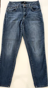 Pantalones de mezclilla para mujer 1822 azules talla 6 cintura alta ajustados al tobillo elásticos desgastados - Imagen 1 de 11