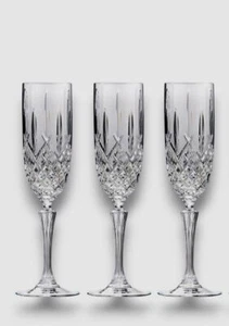 Marquis by Waterford Markham Crystal Clear Champagne Flute Glass Set of 3pcs - Picture 1 of 2