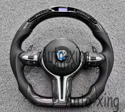 Volante deportivo de fibra de carbono LED 2015+ Fit BMW M2 M3 M4 M5 M6 M7 X5 X6 F82 Foto 1 de 4