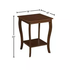 Convenience Concepts End Table 18" W X 24" H, Square Wood W/ Two Tiers Shelving - Picture 1 of 5