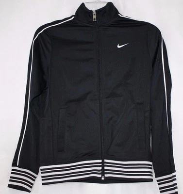 NEW Girls Kids Youth NIKE 481555 010 Black Track Retro Style Sweat Jacket - Изображение 1 из 2