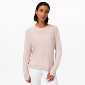 Lululemon Cashlu Knit Pullover Sweater Cashmere Blend  Pink Bliss Size 8