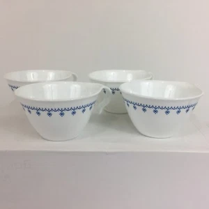 Corelle Kaffee Tee Tassen CorningWare Blau Schneeflocke 4er Set Haken Griff Vintage - Bild 1 von 11