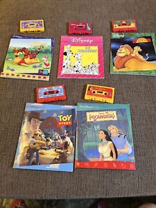 Walt Disney Records Read And Play 5 Book Lot With Cassettes Toy Story Lion King