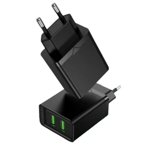 Cargador USB Doble Enchufe 18W 3.4A Max Adaptador Rápido Cargador de Pared para Teléfono Samsung - Imagen 1 de 21