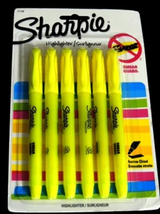 SHARPIE 27108PP Accent Pocket Style Highlighter, Fluorescent Yellow, 6-Pack - Bild 1 von 2