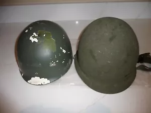 VINTAGE U.S. MILITARY M1 HELMET SHELL AND LINER-REAR SEAM SWIVEL - Free Shipping - Picture 1 of 19