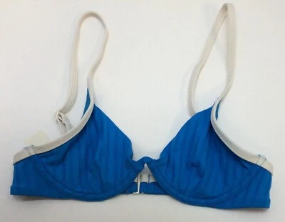 Top de traje de baño con aros sin forro azul y blanco Aerie, elige la talla, envío gratuito Foto 1 de 2