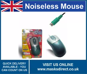 Wired 3D Noiseless Mouse Ball Mice Wheel Scroll PS/2 for PC / Desktop Computer - Picture 1 of 1