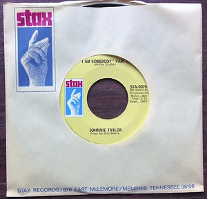 Johnnie Taylor I Am Somebody Part 1 & 2 STAX 0078 SOUL 45 1970 Don Davis 7" - Picture 1 of 3