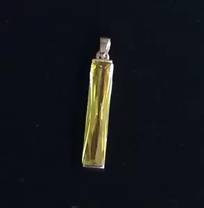 Vintage New Genuine Peridot Green 925 Sterling Silver Pendant - Picture 1 of 5
