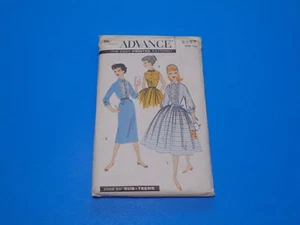 VTG 1950s Sewing Pattern Girls Dress W/2 Skirts Size 14 Advance 8287 Uncut - Picture 1 of 3