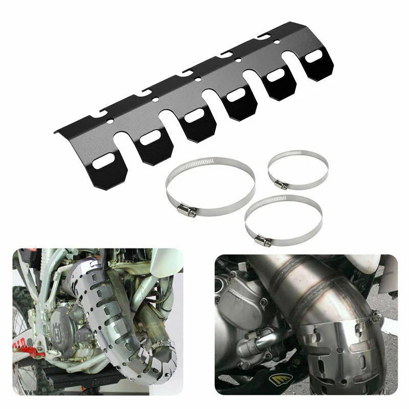 Motorcycle Exhaust Muffler Pipe Leg Protector Heat Shield Cover Cafe Racer  - Image 1 of 4