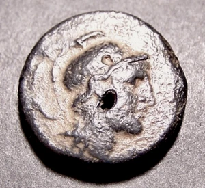 ALEXNDER I, Helmeted King w/ Winged NIKE in Antioch, c145 BC, Greek Coin, 19mm - Picture 1 of 2