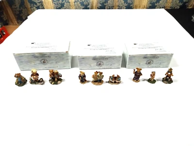 Boyds Bearly Built Villages Capilla Escuela y Escondite 3 Juegos Nuevo Completo Foto 1 de 4