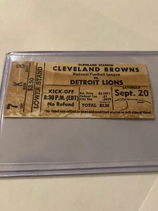RARE VINTAGE NFL FOOTBALL CLEVELAND BROWNS TICKET STUB VS DETROIT LIONS OLD SP20 - Bild 1 von 2