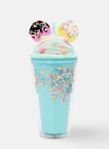 16oz Ice Cream Cookie Plastic Tumbler Cold Drink Ware Cup w/ Lid & Straw — Blue - Picture 1 of 7