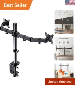 Wide Compatibility Dual Monitor Arm Mount for Ergonomic Viewing Experience - Picture 1 of 9