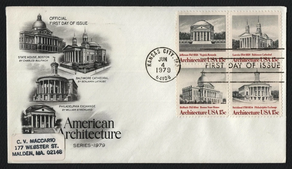 #1782a 15c American Architecture, Art Craft-Add FDC **ANY 5=FREE SHIPPING** - Image 1 of 1