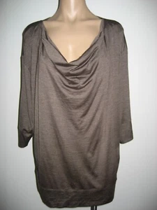 Maglione Eileen Fisher in seta cotone drappeggio collo scatola top più 1 x nuova con etichette $128 - Foto 1 di 13