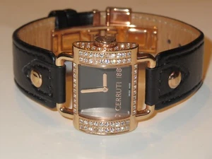 Luxus Damenuhr Frauen Armbanduhr Braun Rotgold bling Kristall Edelstahl CERRUTI - Bild 1 von 24