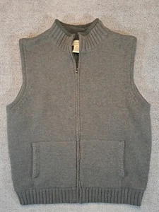 LL Bean Chaleco Para Hombres XXL Verde 80% Lana de Cordero Forrado Sherpa Cremallera Completa Suéter Chaleco - Imagen 1 de 8