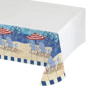 Beach Bums Ocean Tropical Luau Summer Pool Party Decoration Plastic Tablecover - Picture 1 of 1