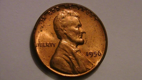1956 CRACKED SKULL ERROR WHEAT PENNY CENT COIN BU BRILLIANT UNCIRCULATED Cover