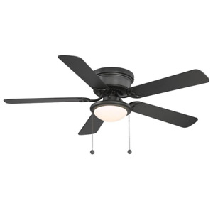 52" LED Black Ceiling Fan Hugger Style Energy Efficient Remote Control Quiet 