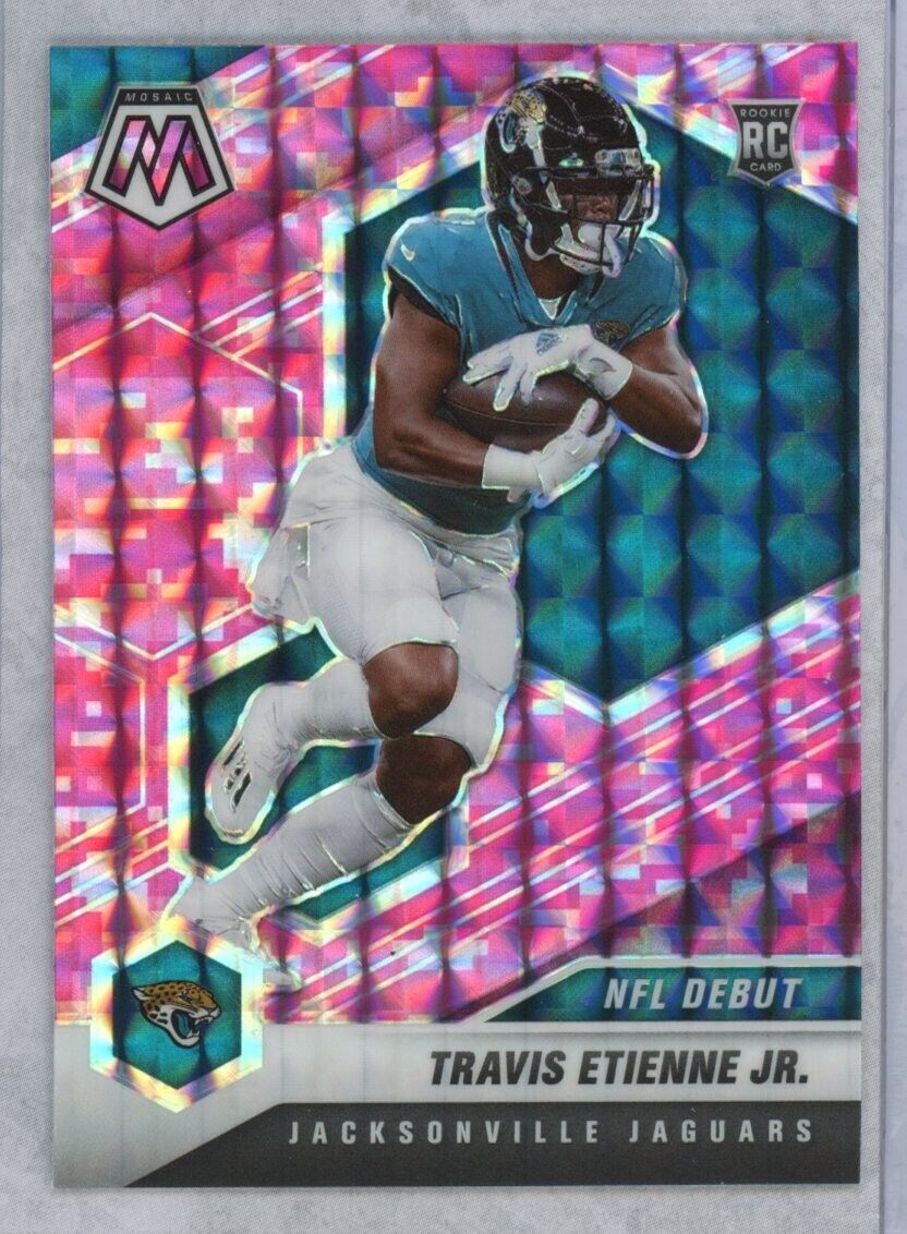 2021 Panini Mosaic #253 Travis Etienne Jr. RC Rookie Prizm Camo Pink